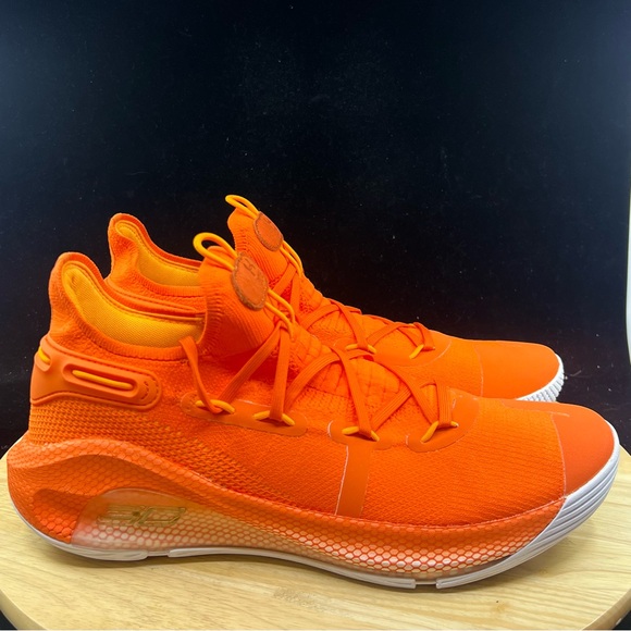 Under Armour Curry 6 Team Orange White Basketball Shoe 3022893-800 Men’s Sz 12.5 - Picture 5 of 10